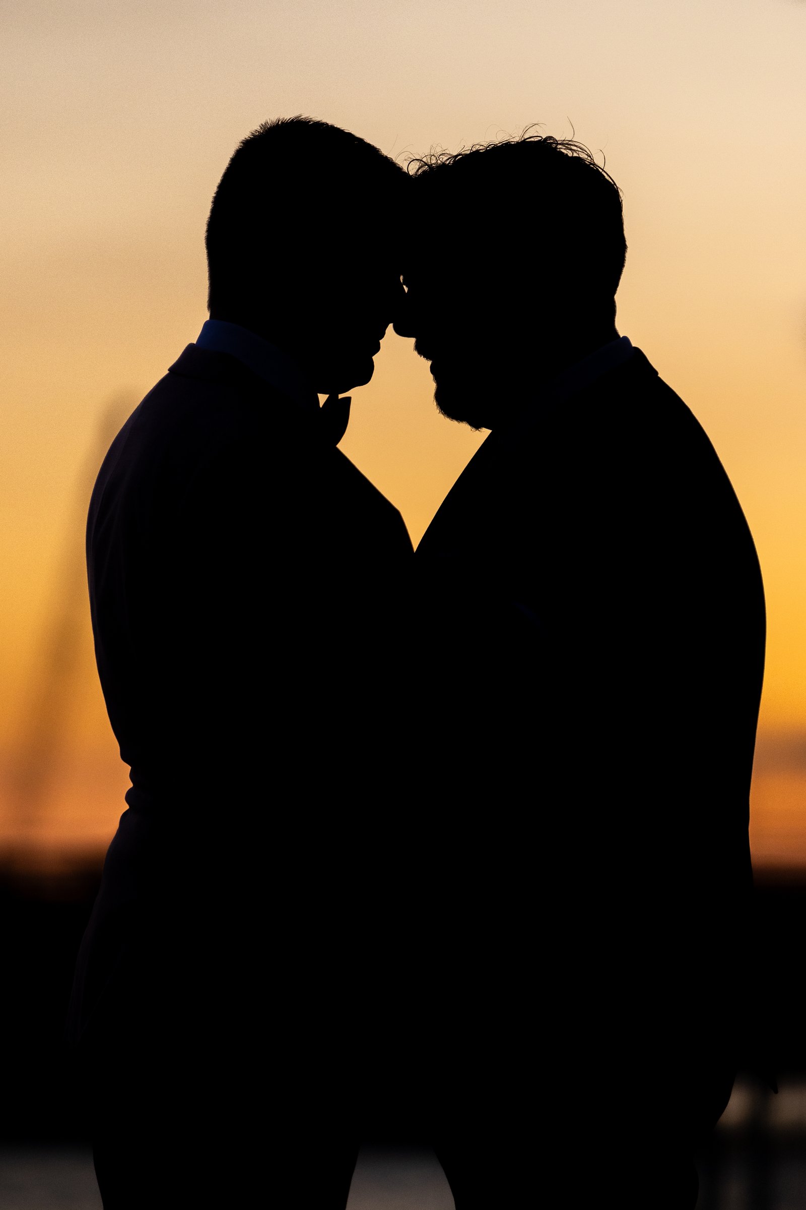 Silhouette of Two Grooms